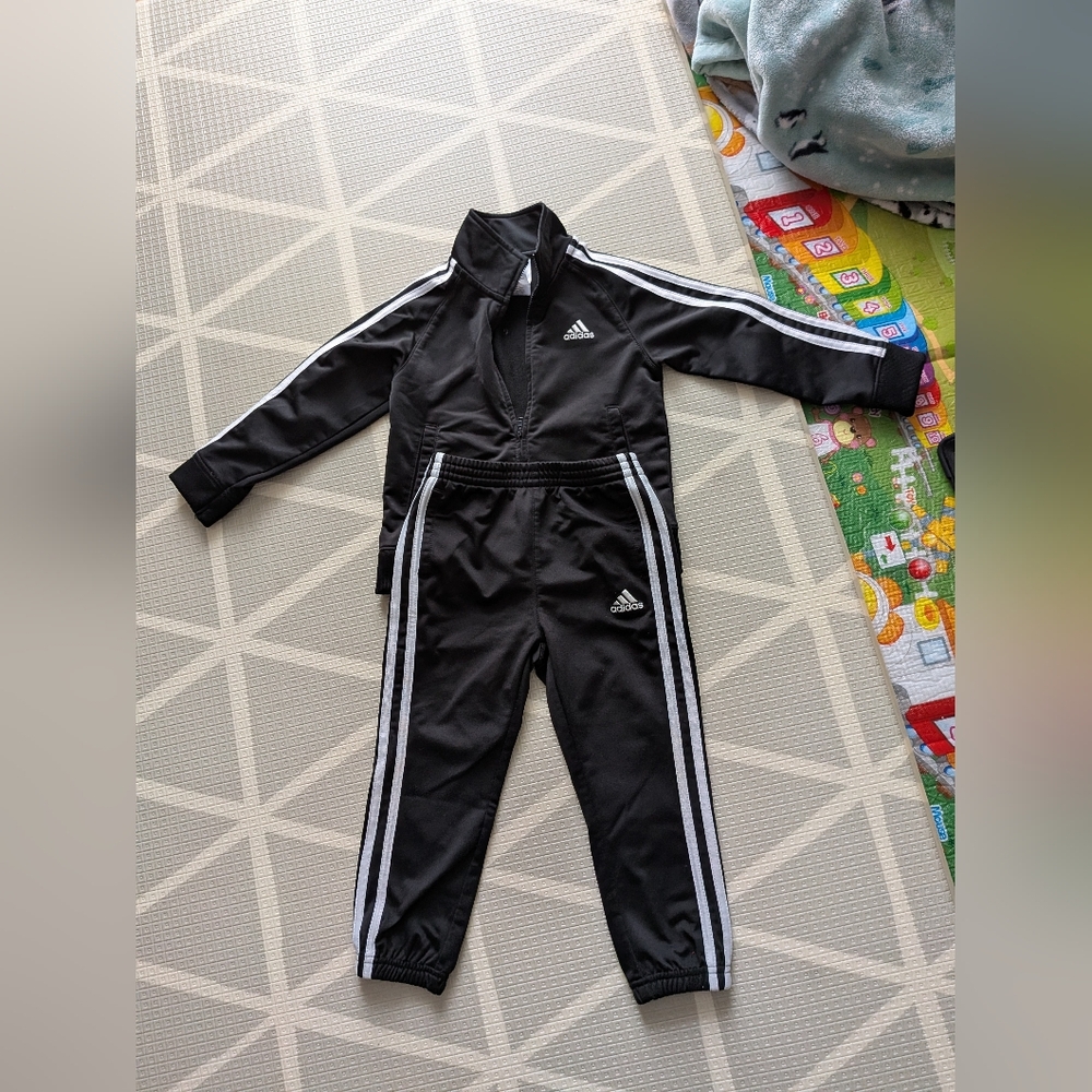 Black Toddler Adidas Track Suit Outfit